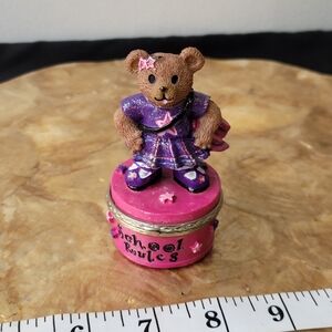 Claire's Pink and Purple Bear Trinket Box